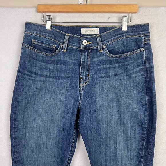 Yummie Denim Skinny Crop Jeans Women's Size 33 Stretch Mid Rise 26”Inseam - Picture 4 of 11